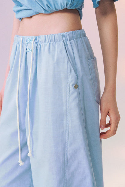 Macaron Color Wide Leg Pants