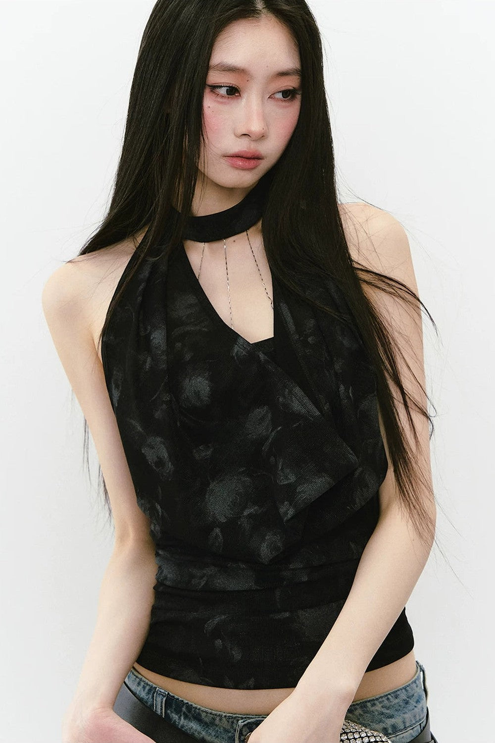 Chain Halter Neck Tank Top