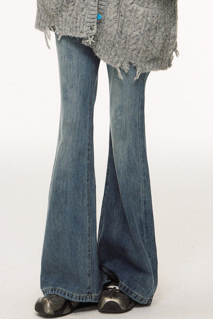 High-End Denim Wide-Leg Pants