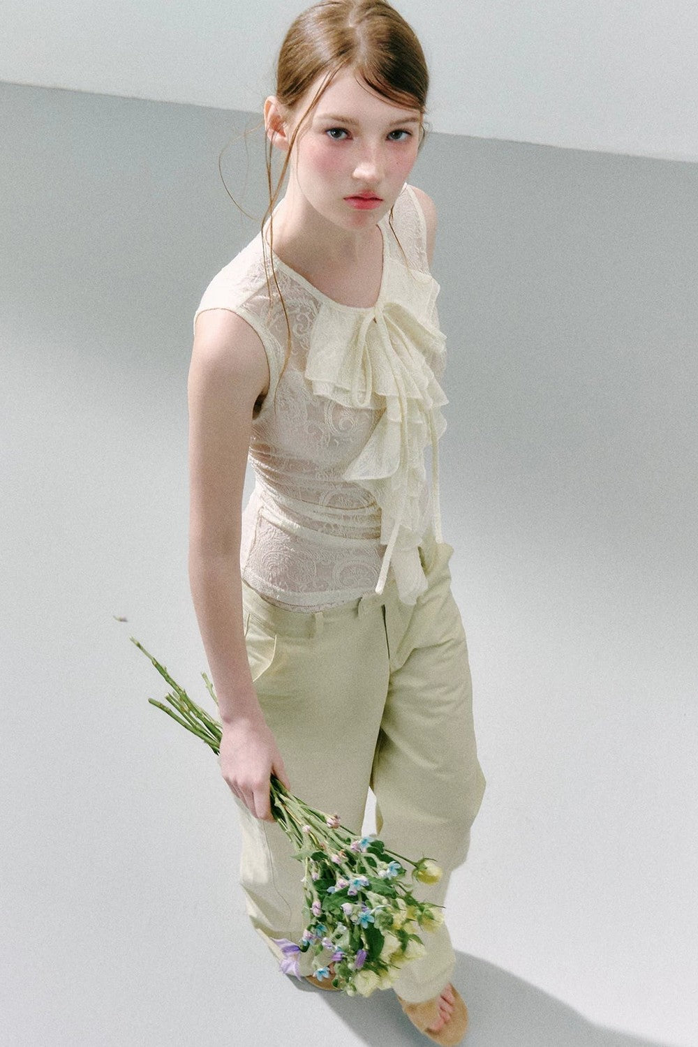 Romantic Lace Trim Pants