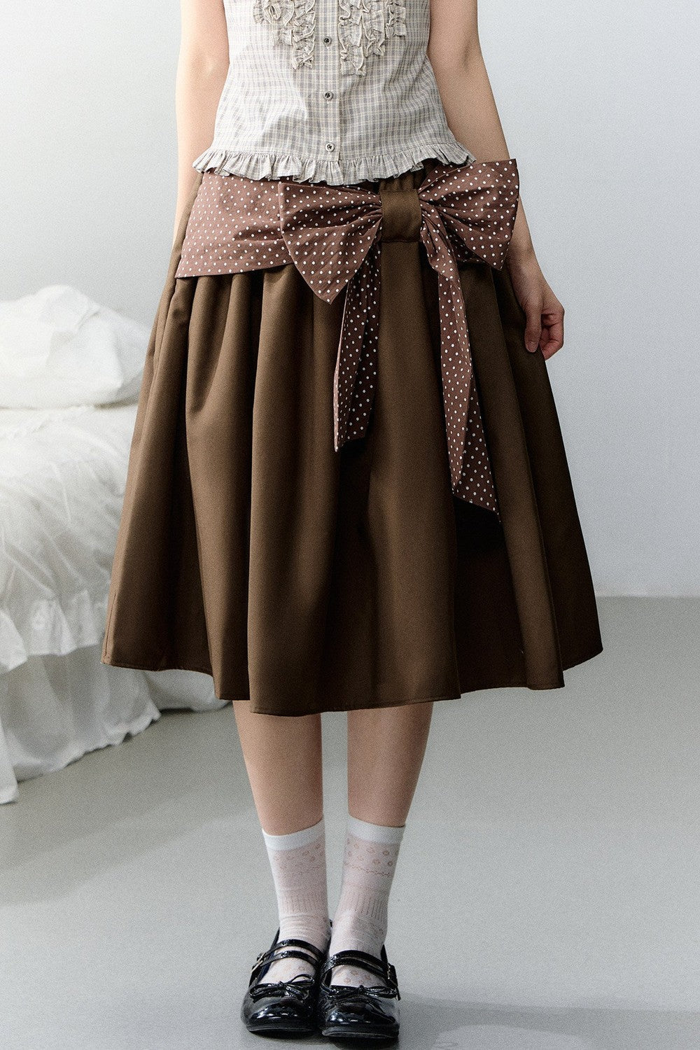 Polka Dot Retro Midi Skirt