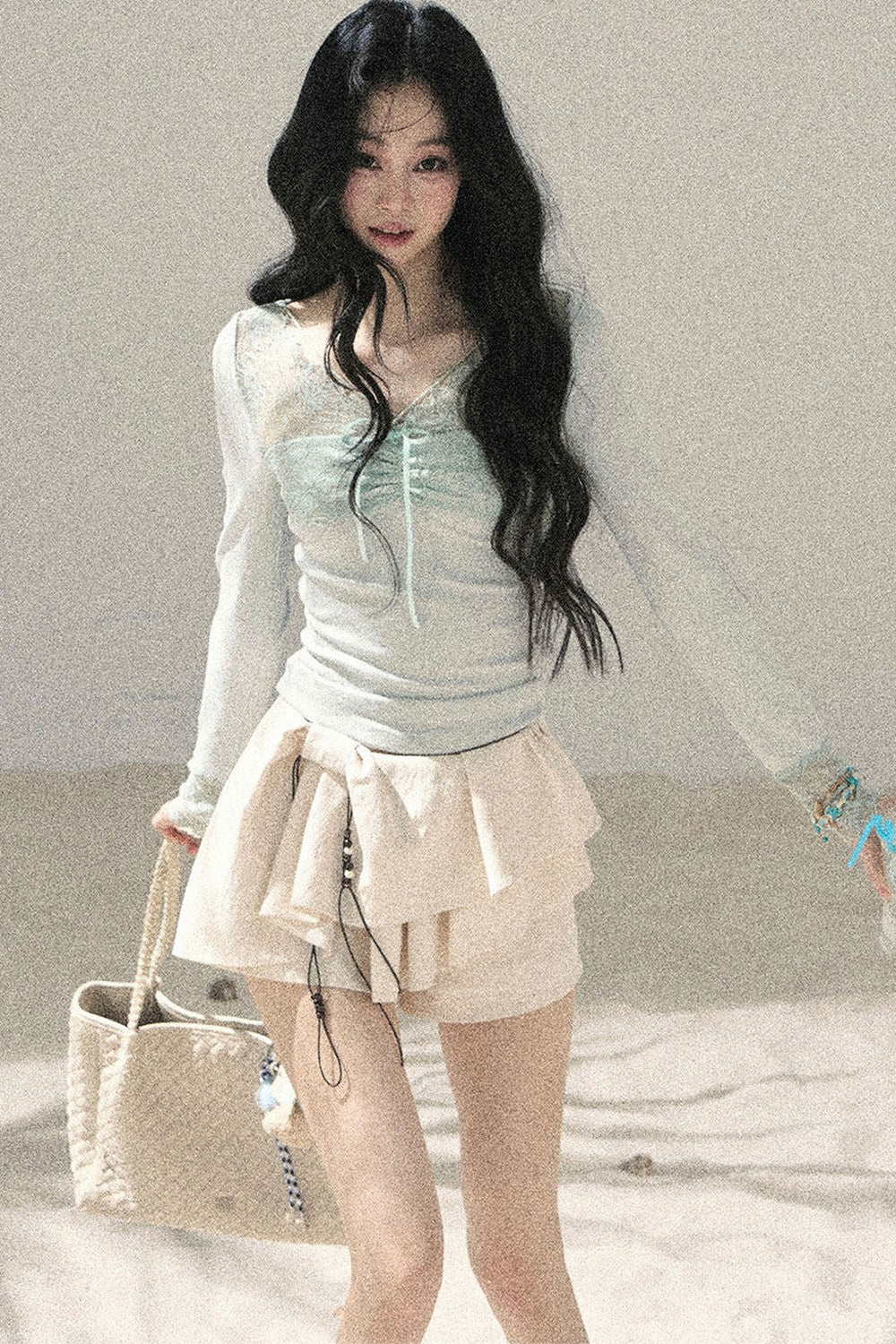Long Sleeve Lace V-Neck Top