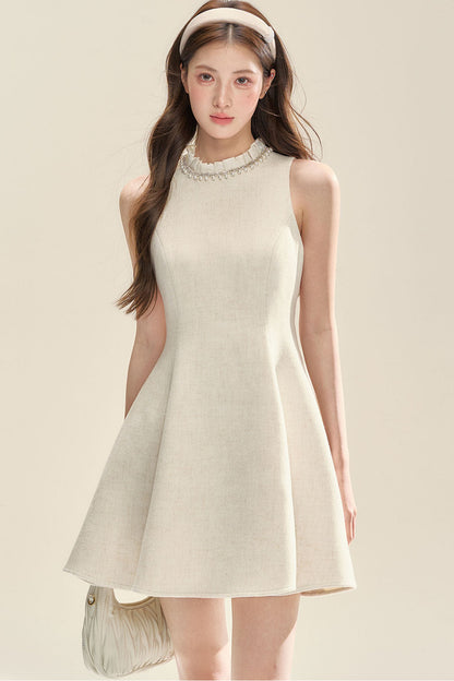 Ruffled Collar Jacket and Dress Set-Up