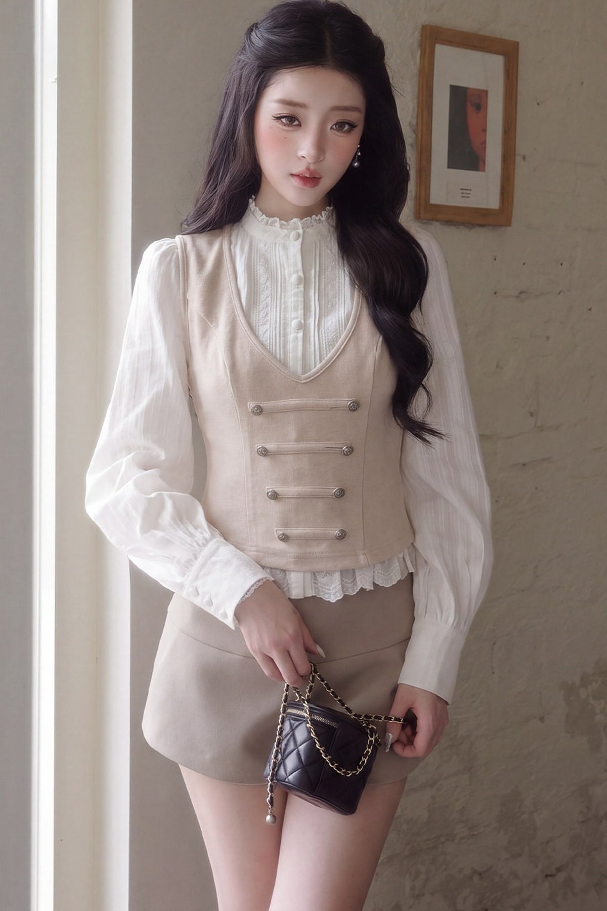 Double-Breasted Knit Vest