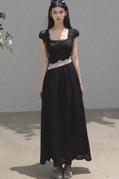 Lyocell Lace Waist-Cinching Dress