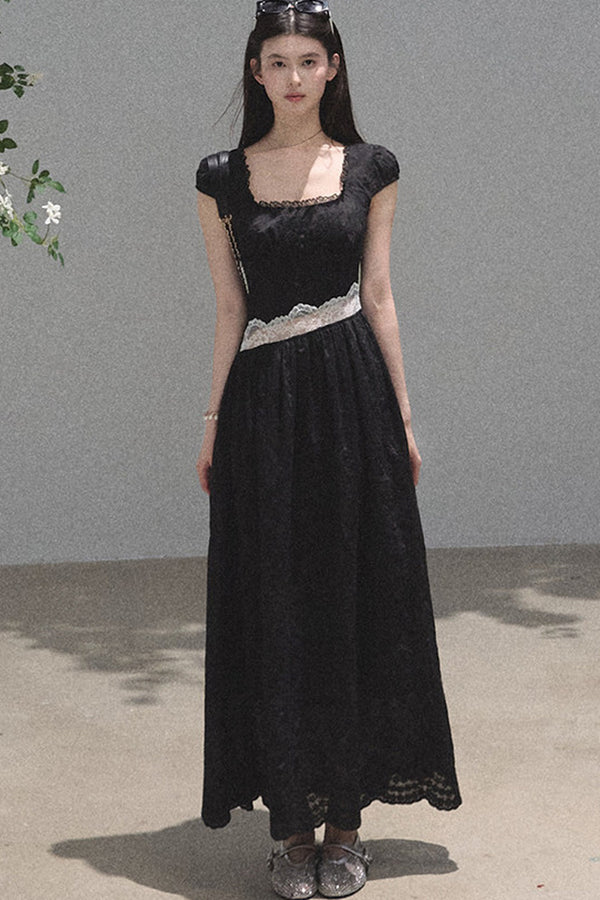 Lyocell Lace Waist-Cinching Dress