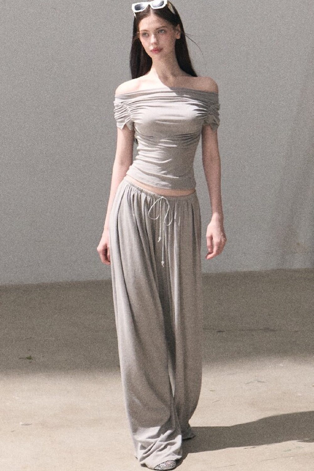 Lyocell Off-Shoulder Two-Piece Set-Up