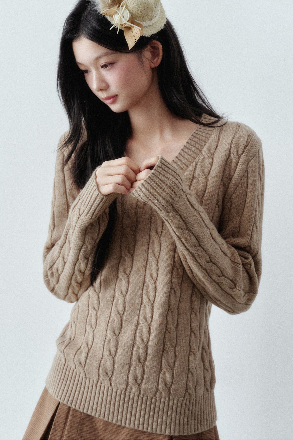 Wool Cable Knit Sweater