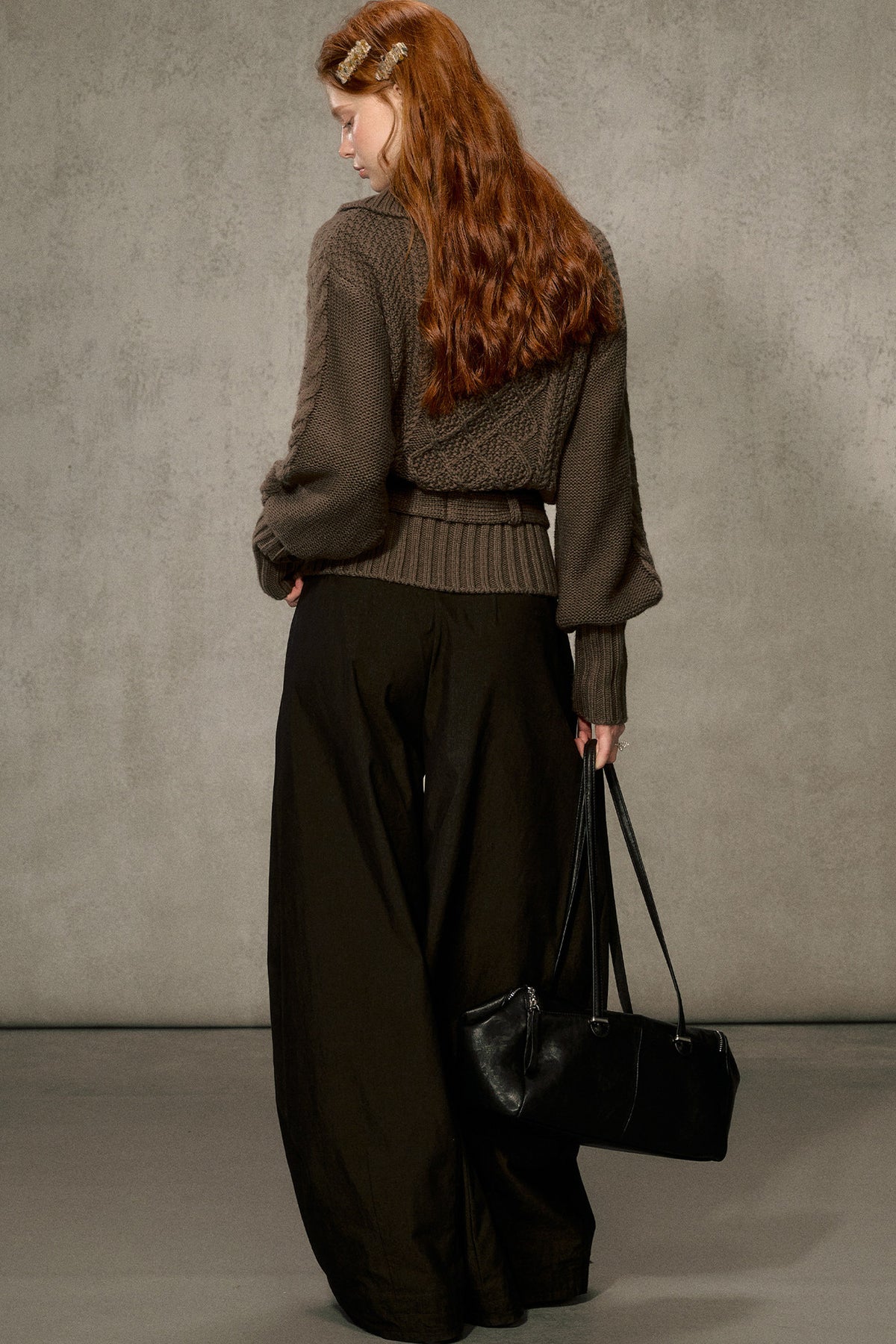 Diamond Pattern Cable Knit Top