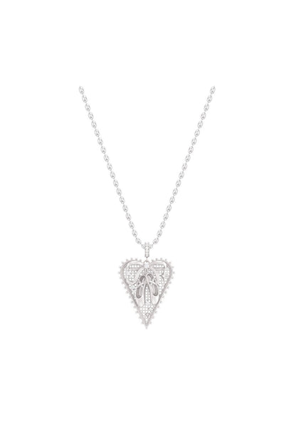 Lace Bowknot Heart Necklace