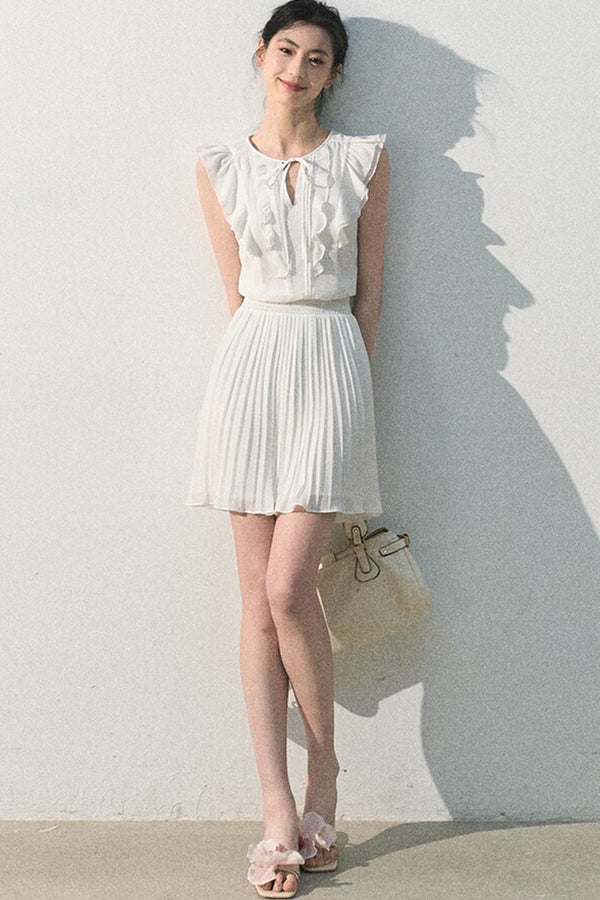 Pure White Chiffon Dress