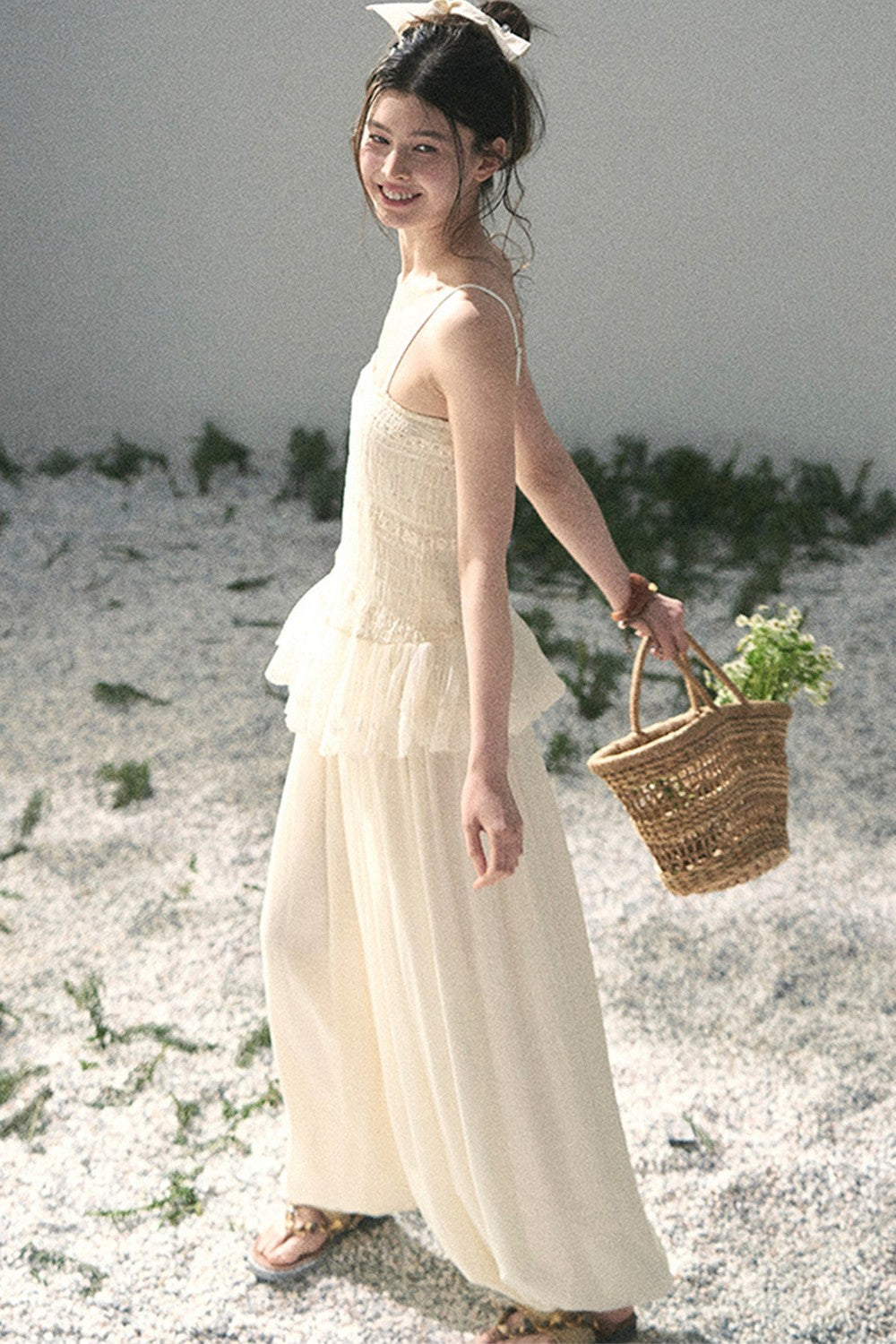 French Lace Summer Top and Pants Set