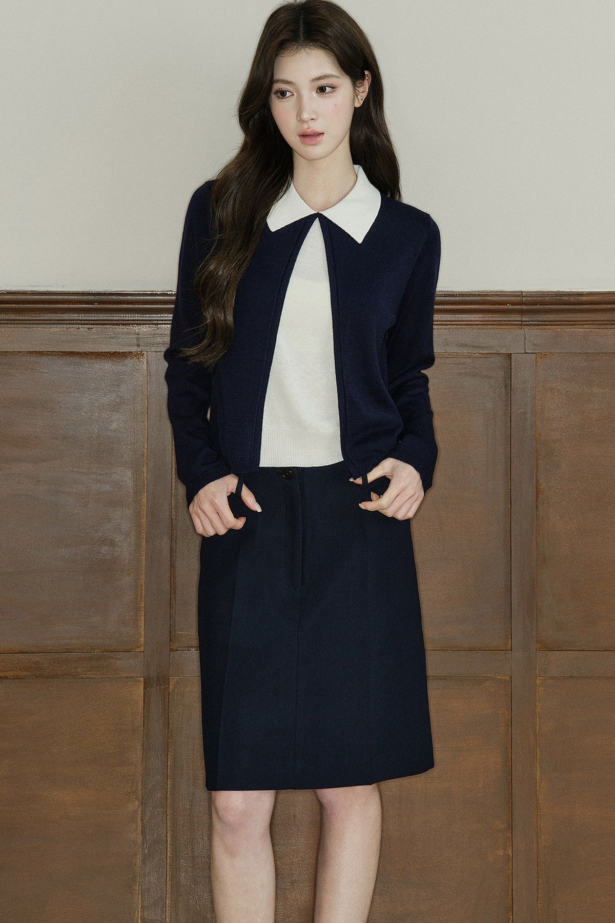 High-Waisted Pleated A-Line Skirt
