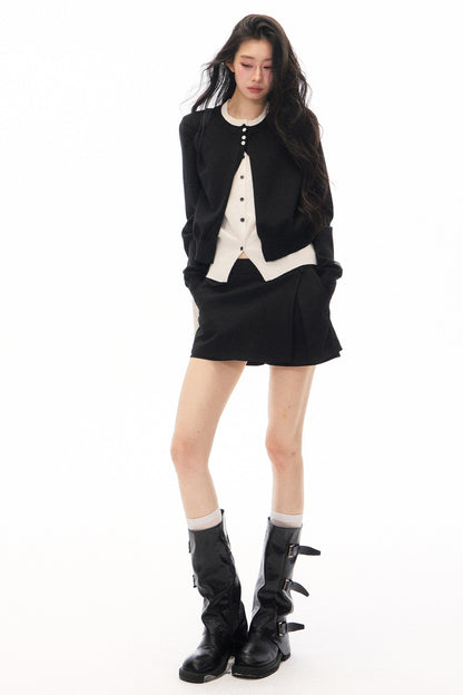 Knit Two-Piece Cardigan Jacket Set-Up