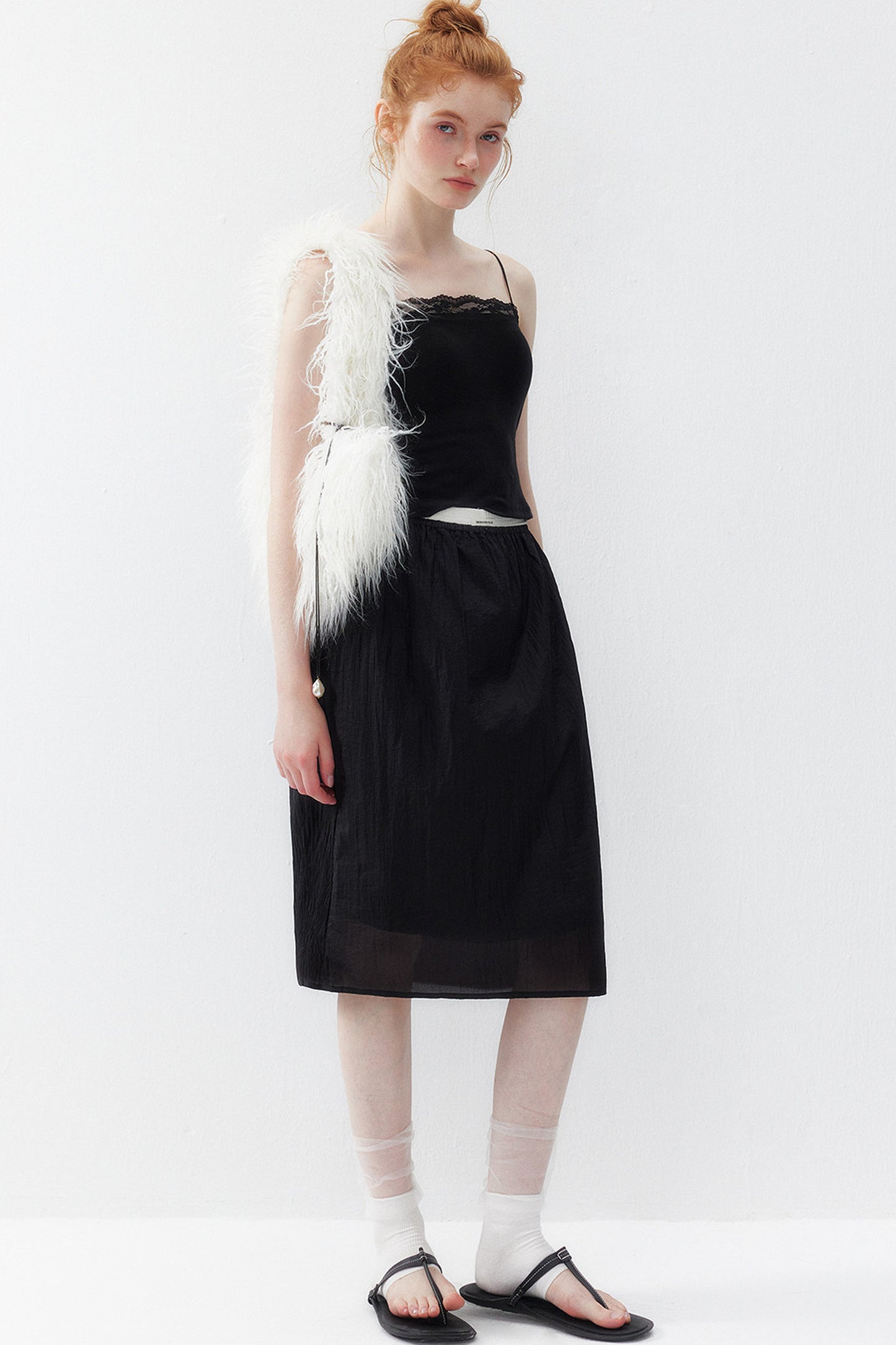 Black Tencel Lace Camisole