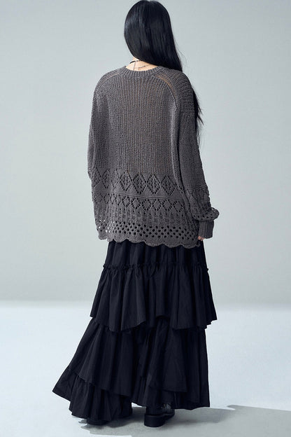 Hollow Knit Cover-Up Sweater