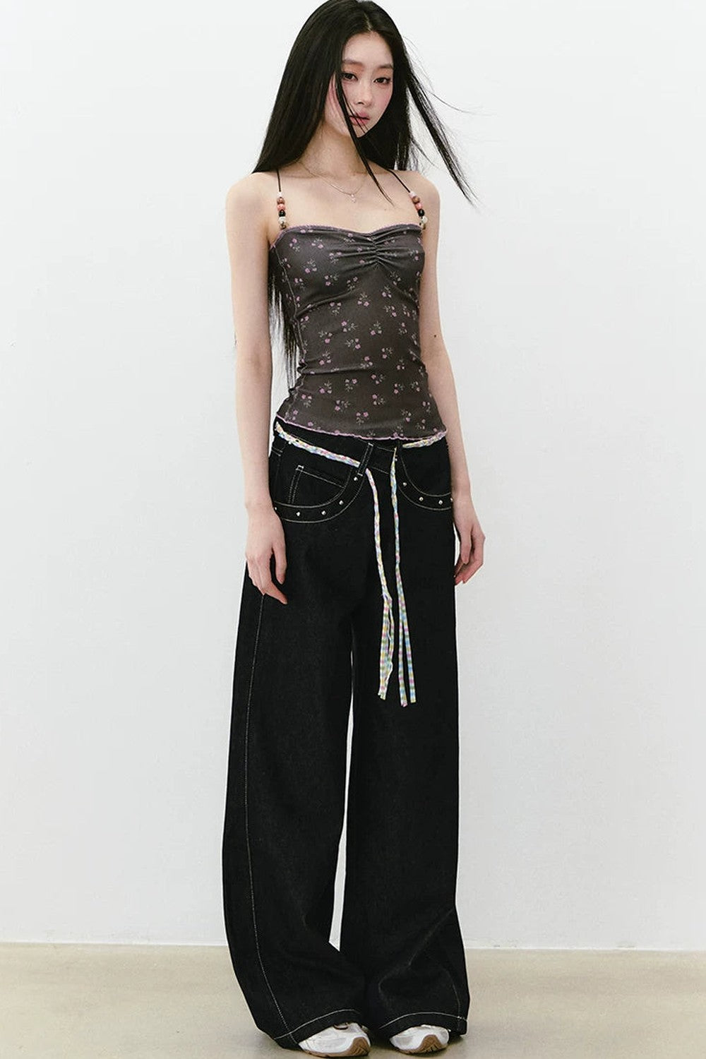 Irregular Waist Wide Leg Jeans