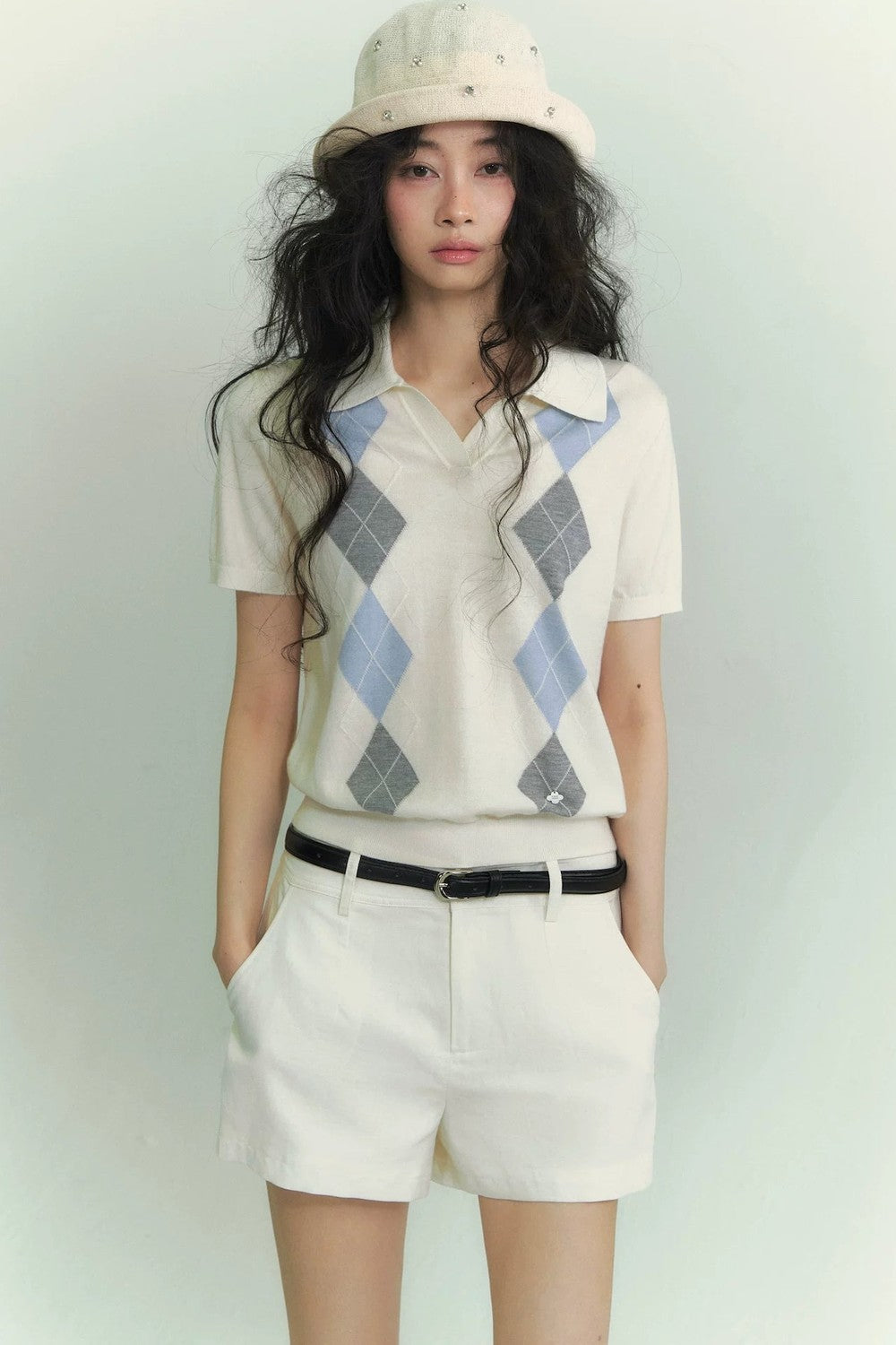 Diamond Color-Block Polo