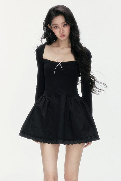 Lace Patchwork Knit Dress