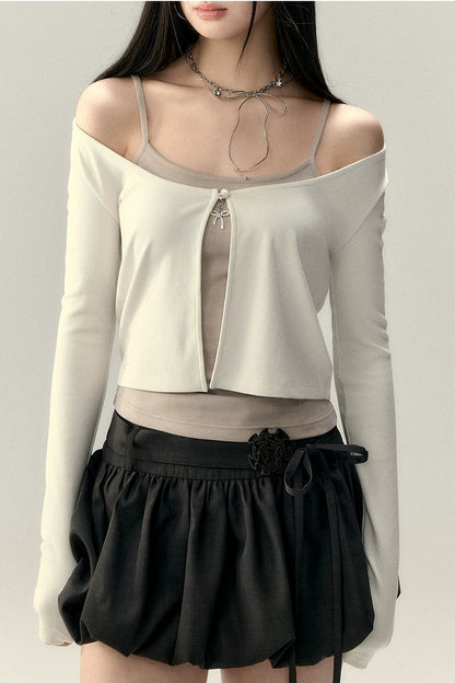 Pendant Blouse Vest Set