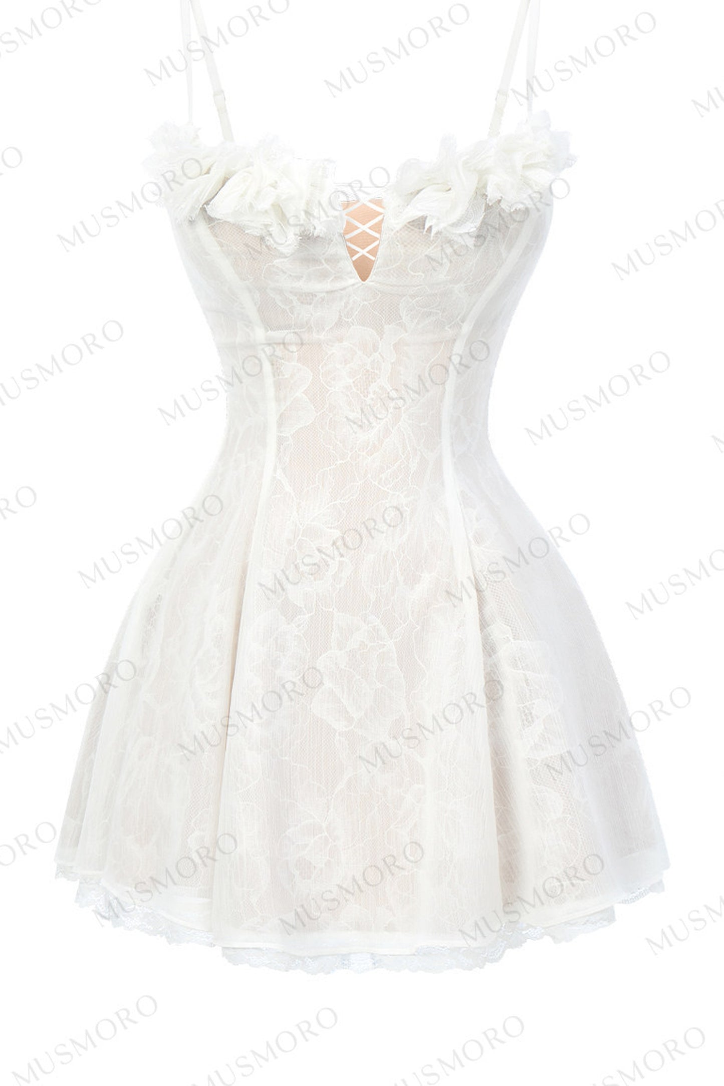 Lace Mesh Floral Dress