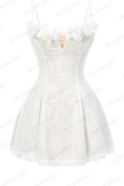 Lace Mesh Floral Dress
