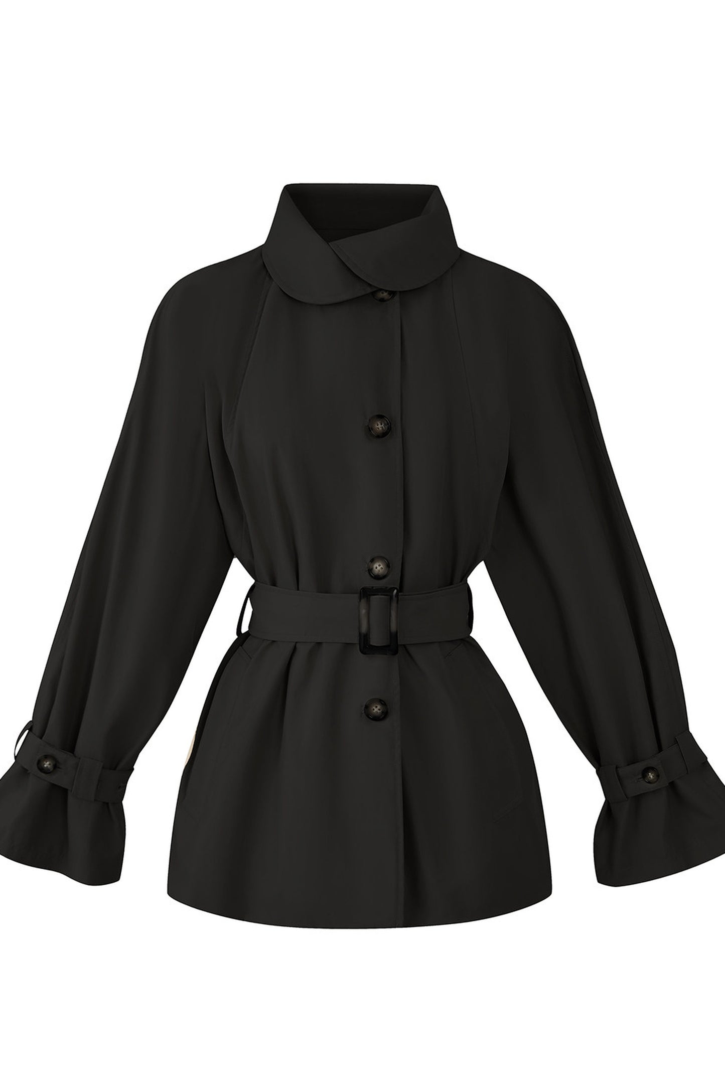 Trenchcoat mit überlappendem Kragen