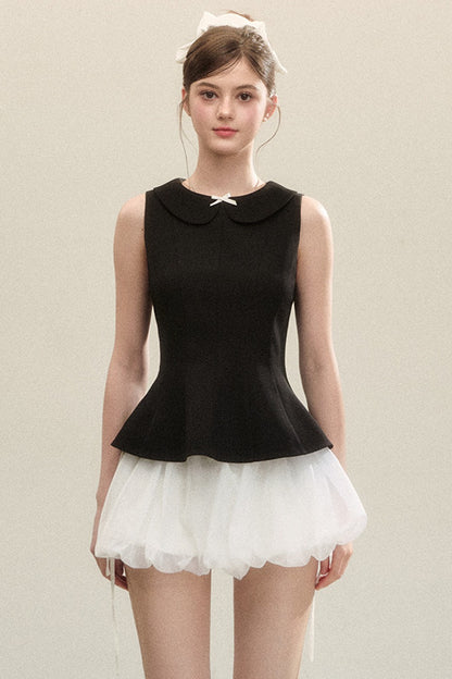 Floral Ruffle Short Skirt