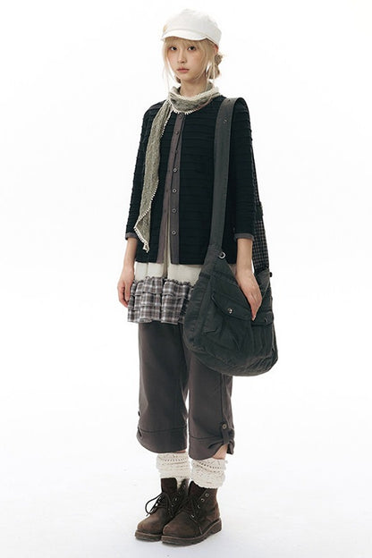 Haut cardigan tricoté à manches longues