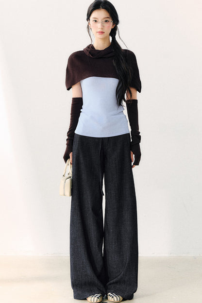 Detachable Shawl Knit Top Set-Up