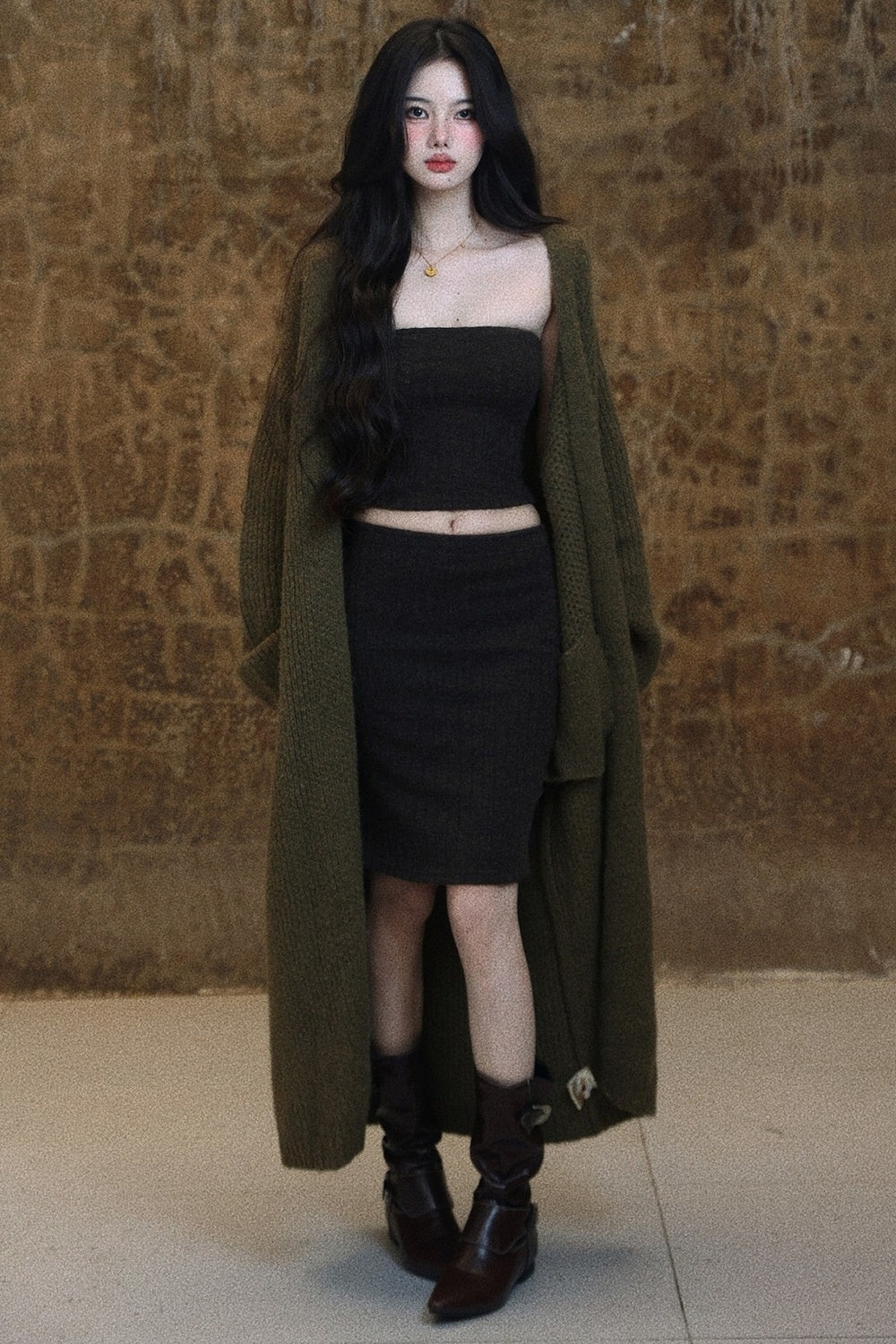 Knitted Long Cardigan