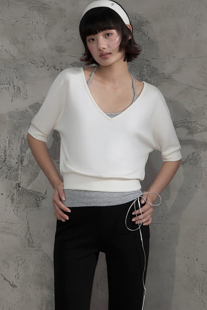 Striped Halterneck Camisole and Pants Set-Up