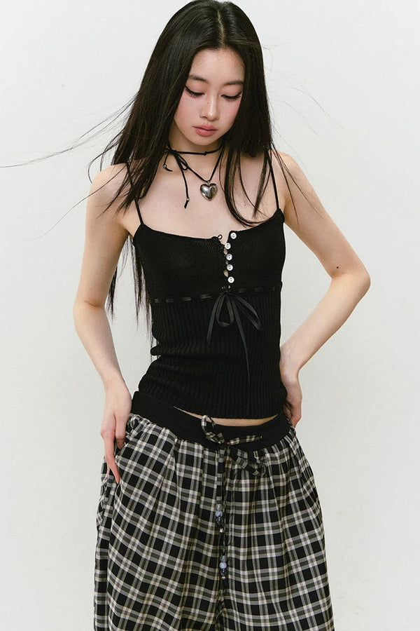 Lyocell Knit Ribbon Camisole