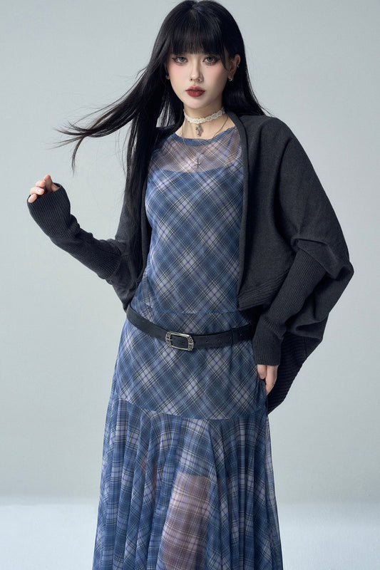 Shawl-Style Batwing Knitted Cardigan