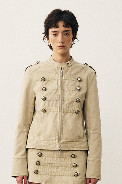 Retro Washed Double-Breasted Jacket