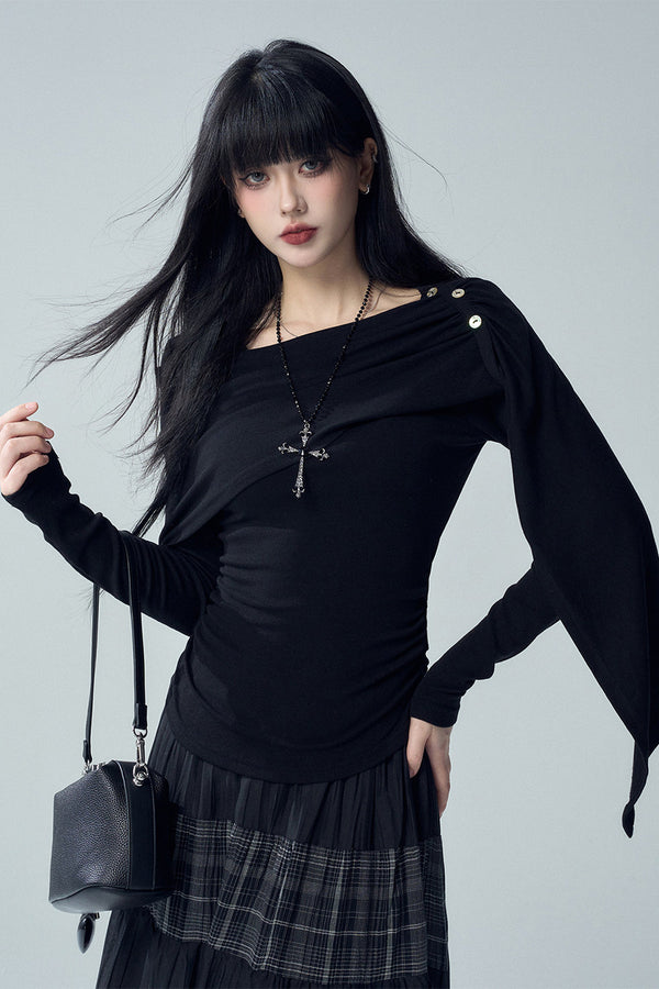 Long Sleeve Cape Shawl Top