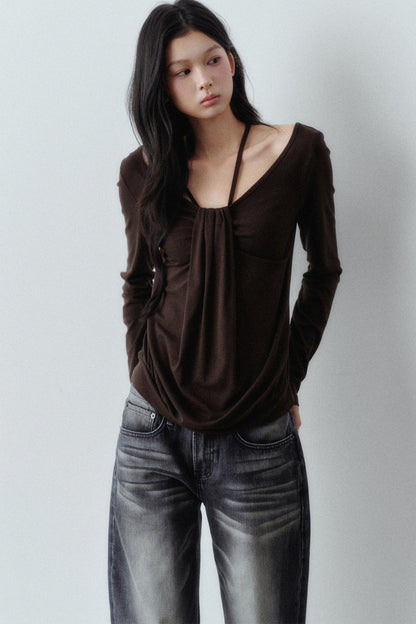 Lyocell Wool Large Round Neck T-shirt