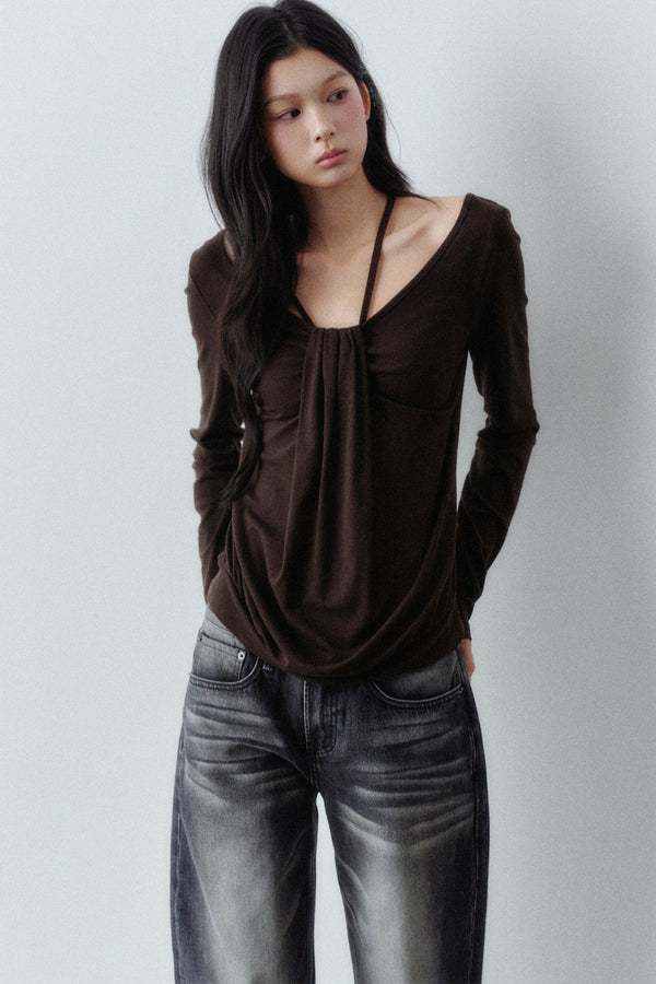 Lyocell Wool Large Round Neck T-shirt