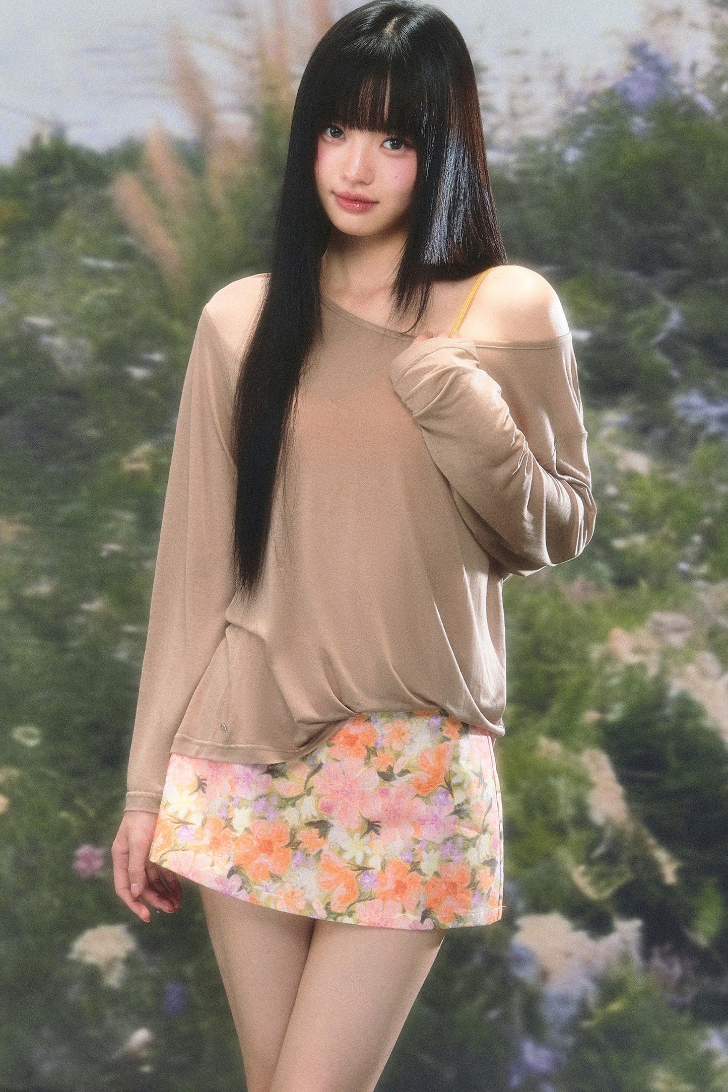 Lace One-Shoulder Camisole Set-Up