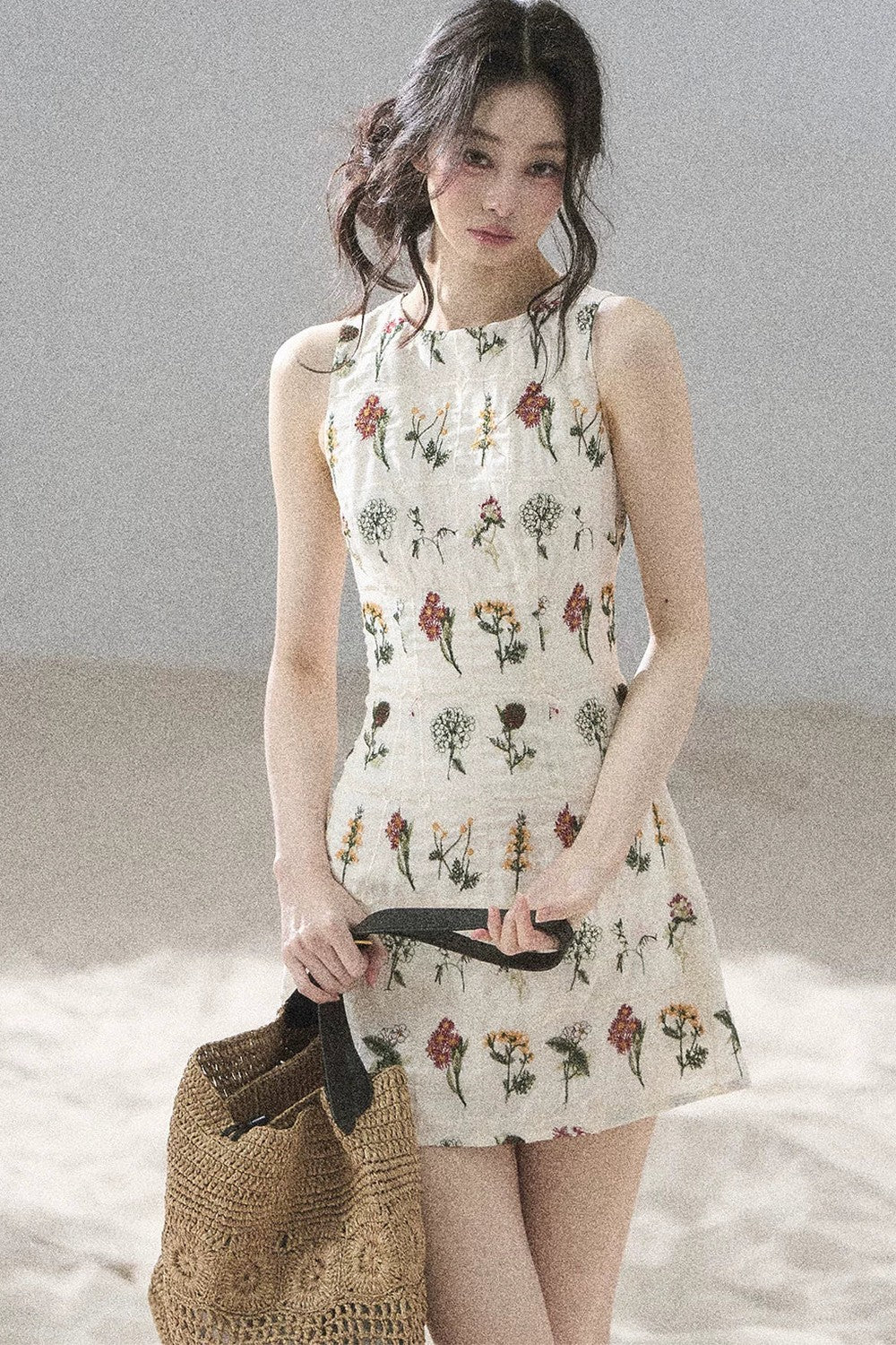 French Floral Waist Dress