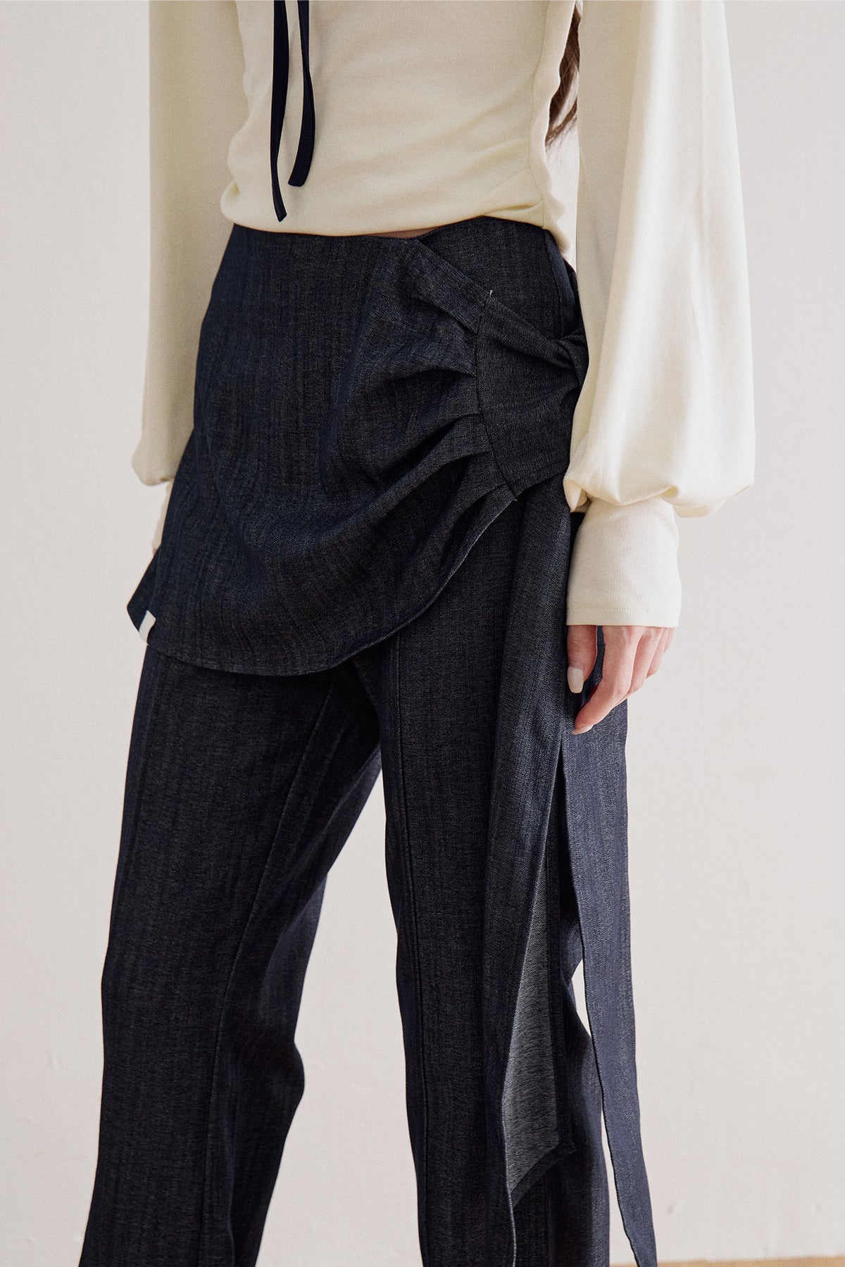Tied Waist Wide-Leg Flared Pants