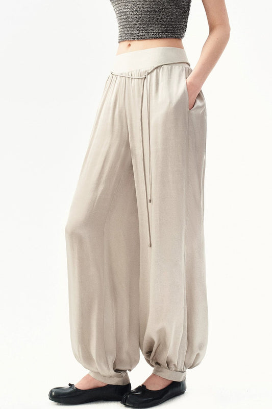 Silk Satin French Pants