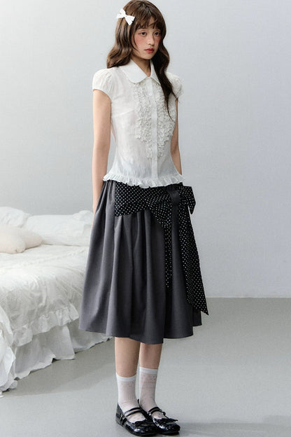 Polka Dot Retro Midi Skirt