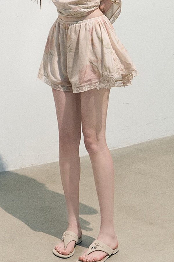 Acetate Linen Backless Camisole Set-Up