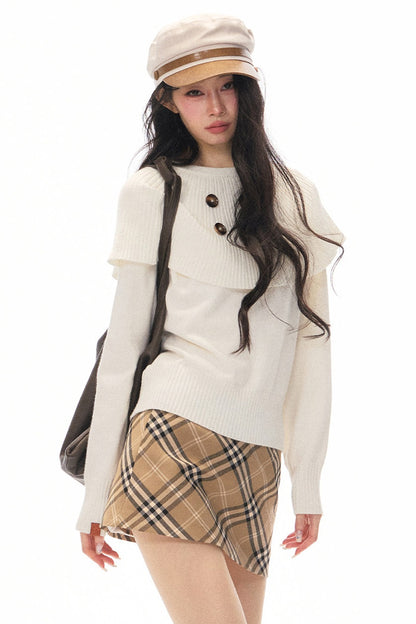 Skirt and Shawl Knit Top Set-Up