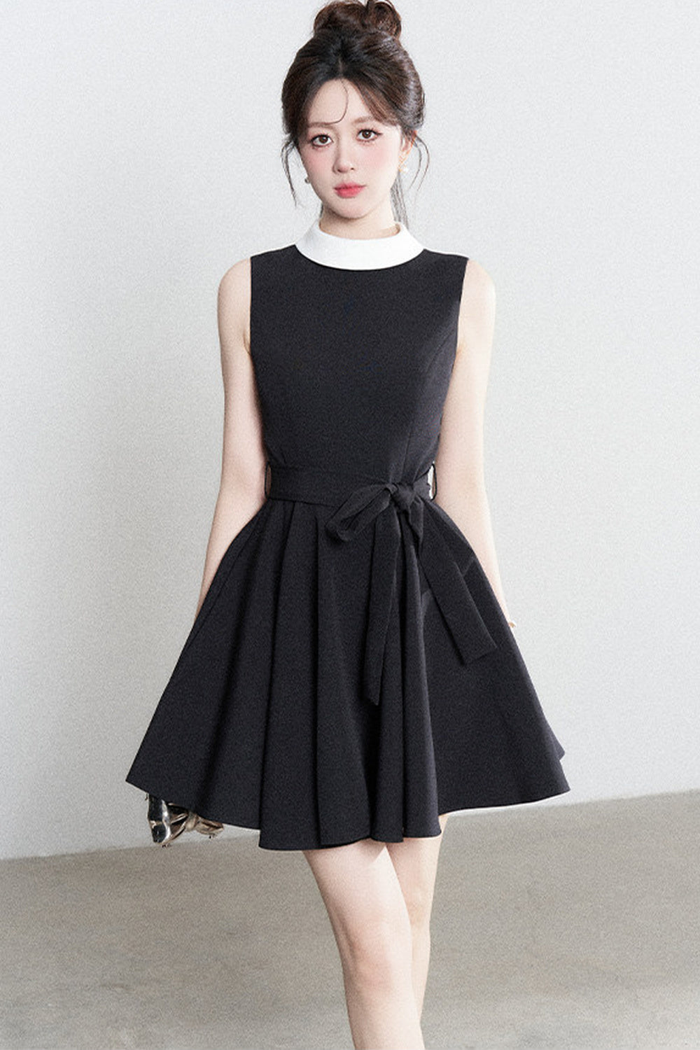 French Lace-Up Little Black Dress