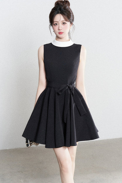 French Lace-Up Little Black Dress
