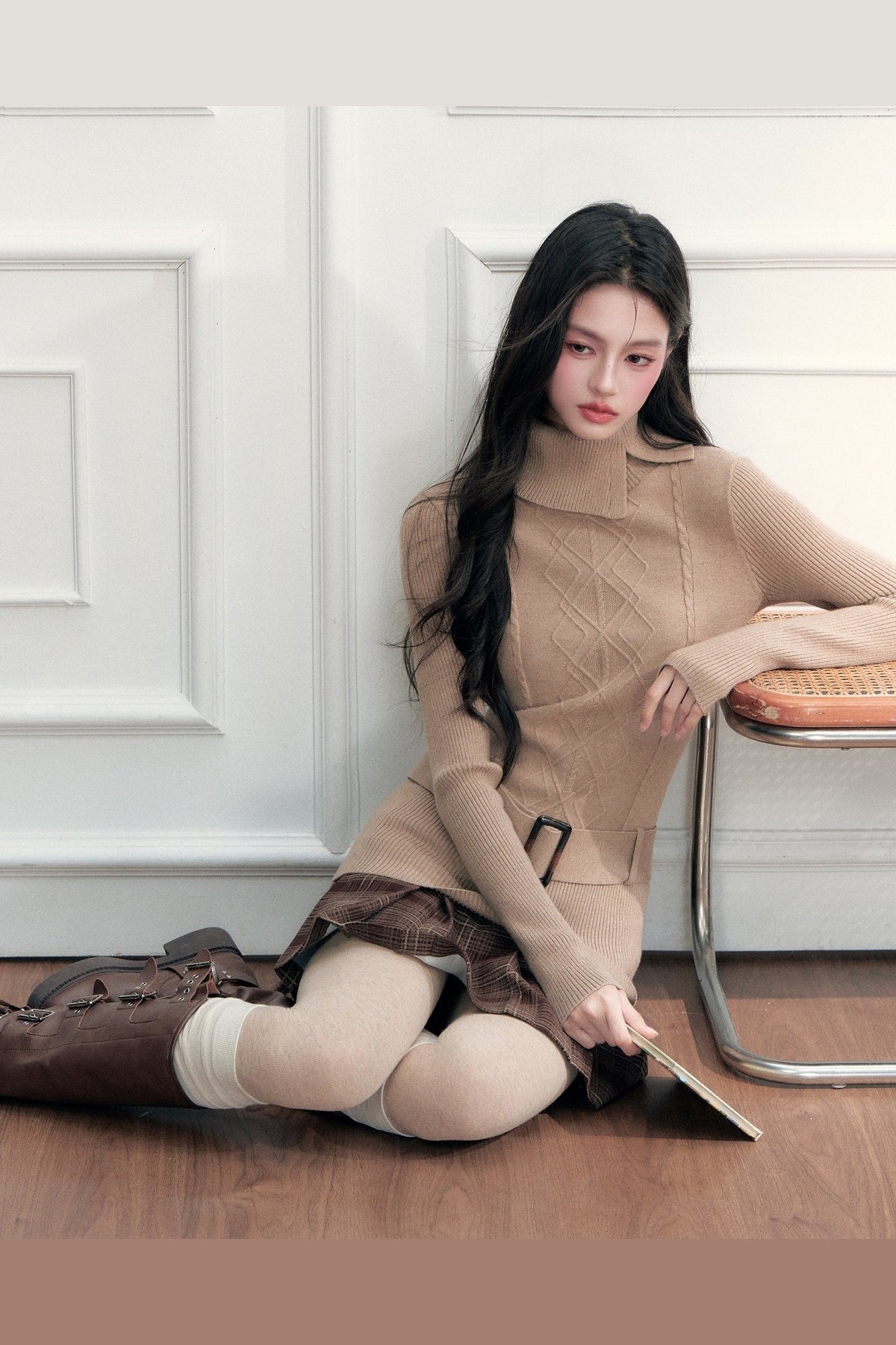 Belted Knit Sweater