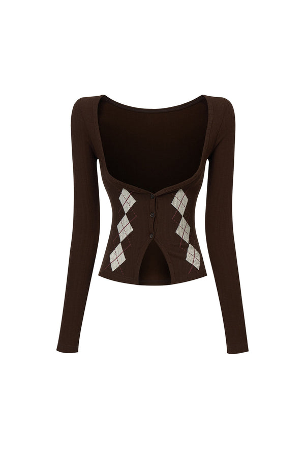 Vertical Striped Diamond Knit Cardigan and Ruffled Dress Set-Up
