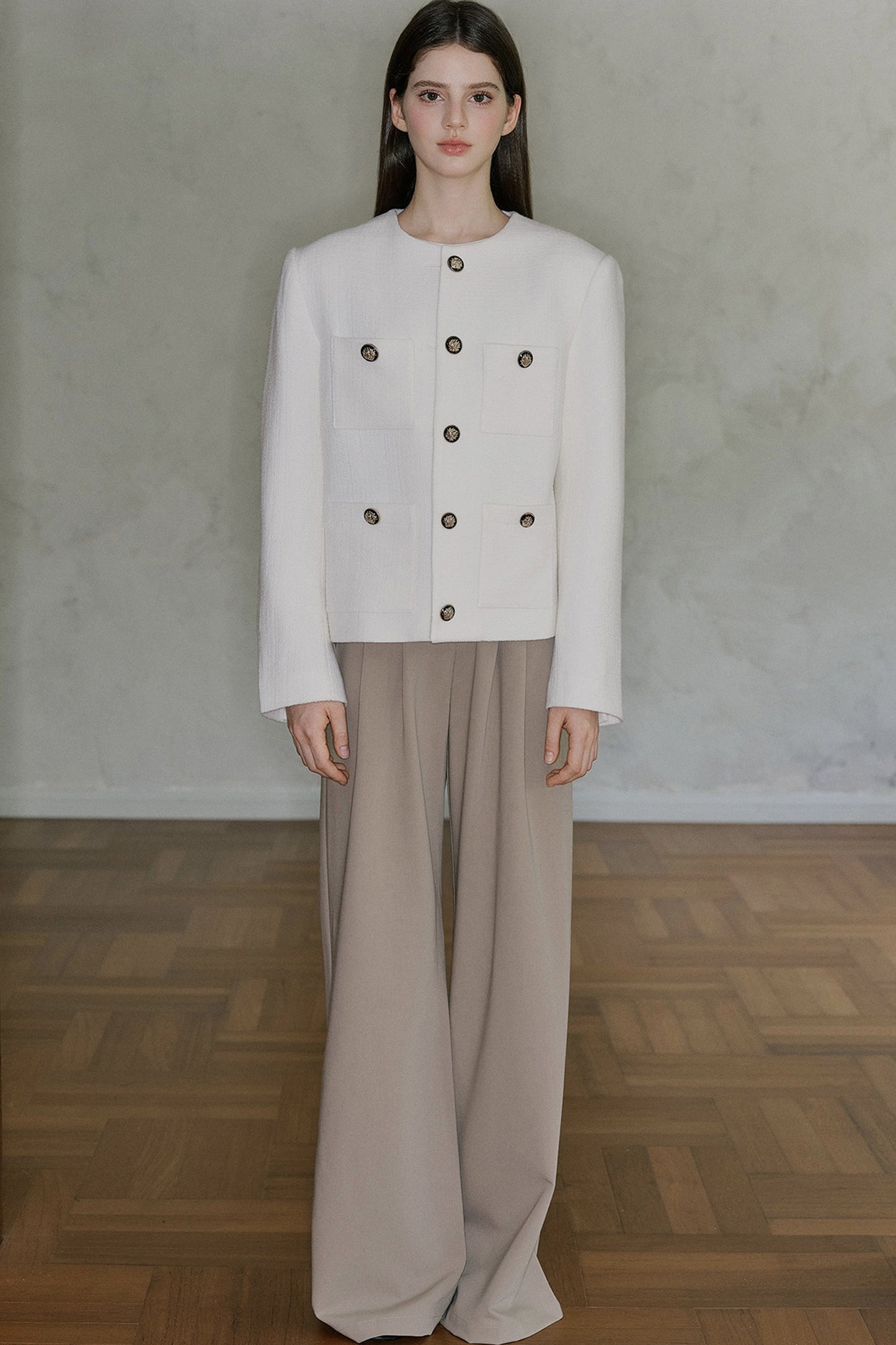 Pantaloni drappeggiati a vita alta